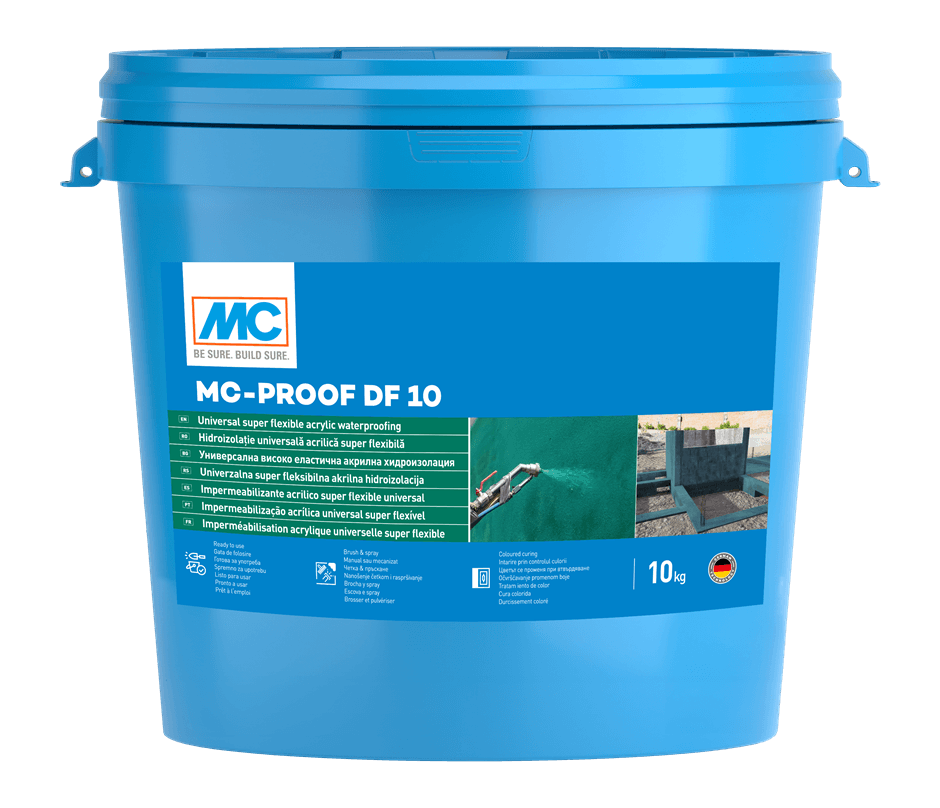 Универсална супер еластична акрилна хидроизолация MC Proof DF 10 / 10 кг
