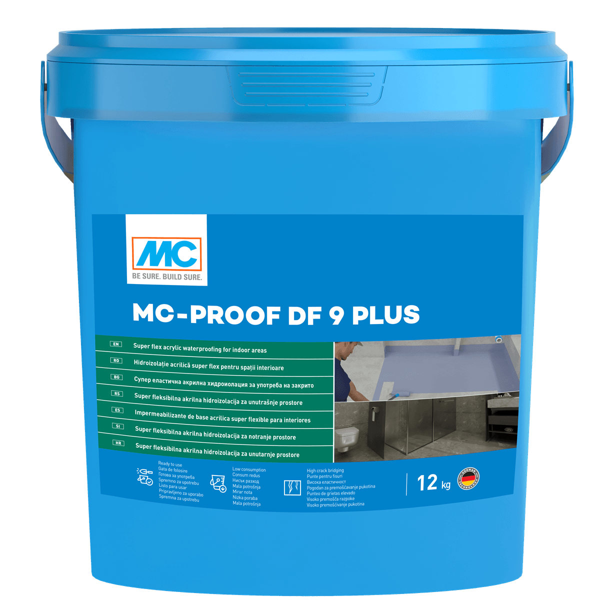 Супер еластична хидроизолация за закрити помещения MC Proof DF 9 Plus 12 кг