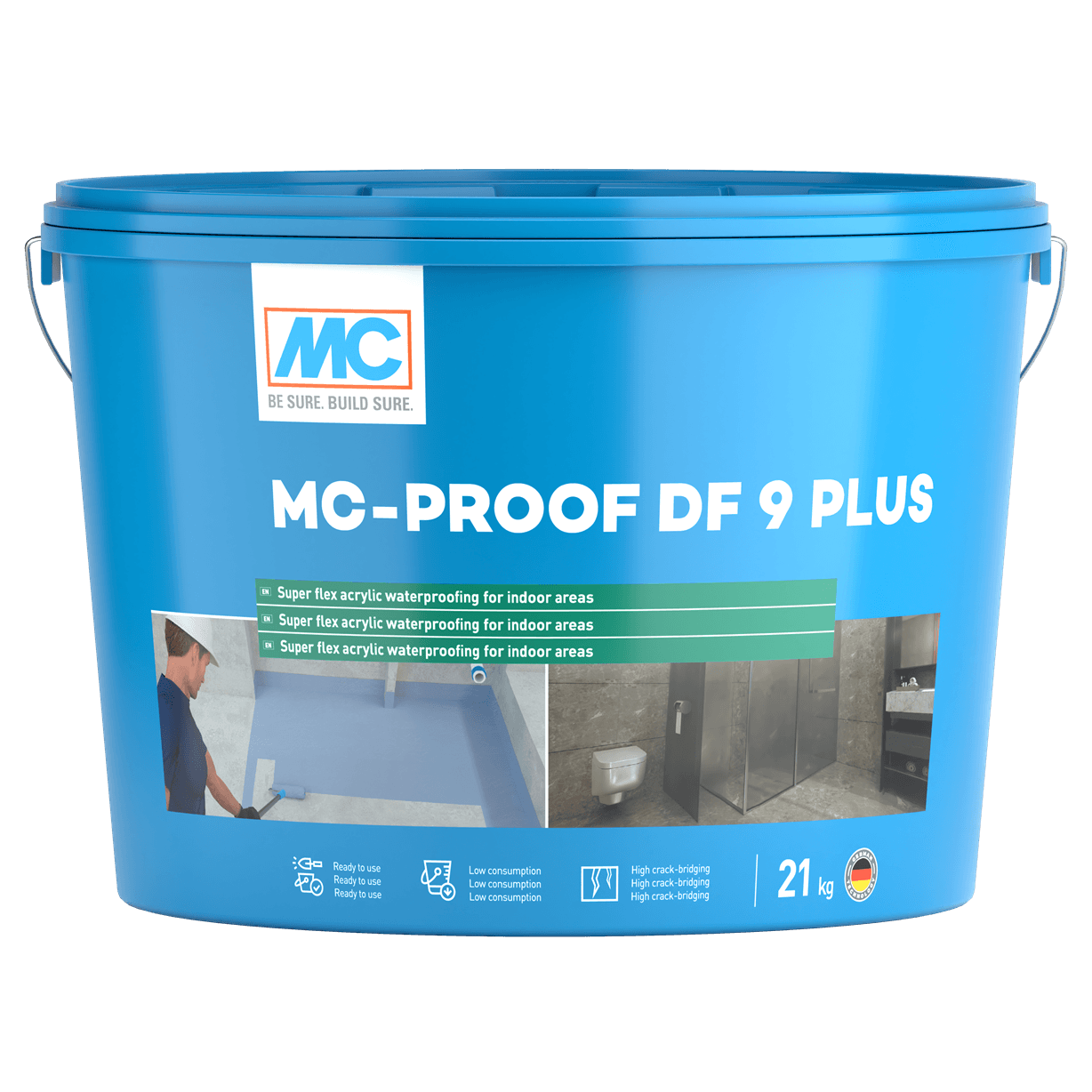 Супер еластична хидроизолация за закрити помещения MC Proof DF 9 Plus 21 кг