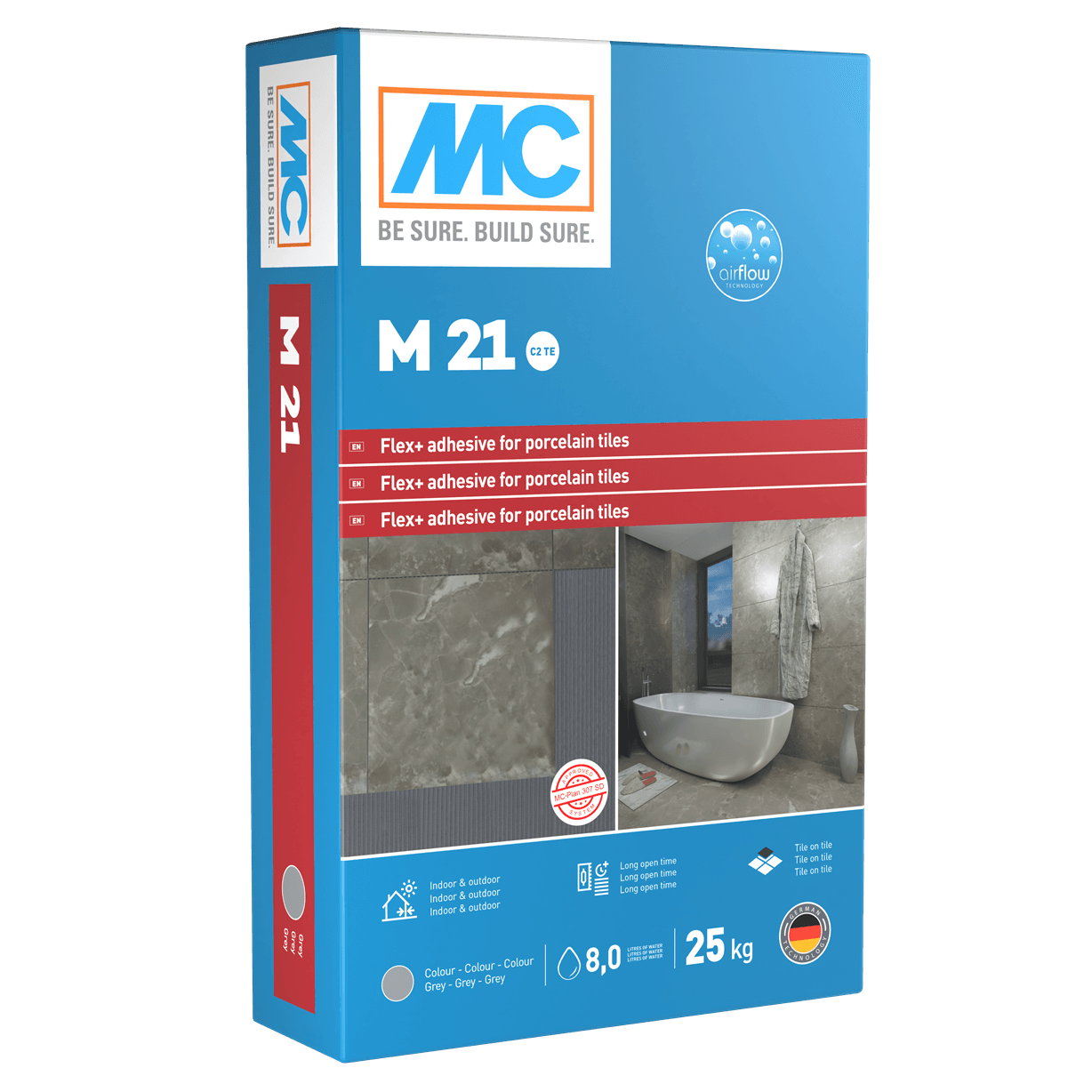 Флекс + лепило за порцеланови плочки MC Bauchemie C2TE M 21 Grey 25 кг