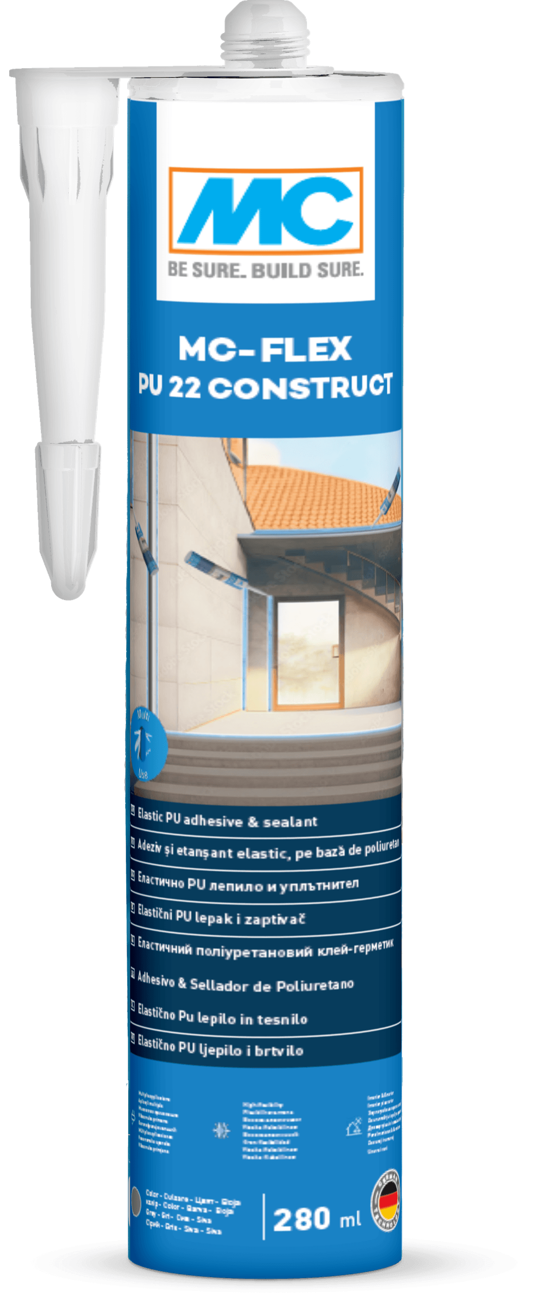 Лепило и уплътнител MC Bauchemie Flex PU 22 Construct Grey 280 мл