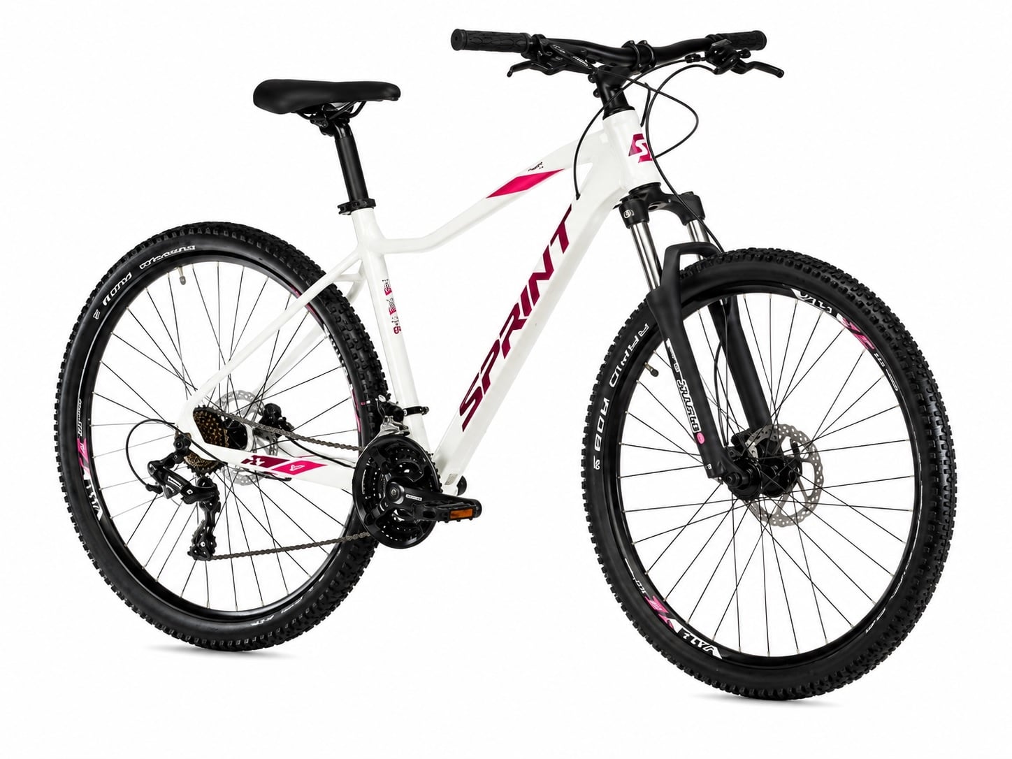 Велосипед Sprint Maverick Lady бяло с розово и лилаво 27,5" x 44