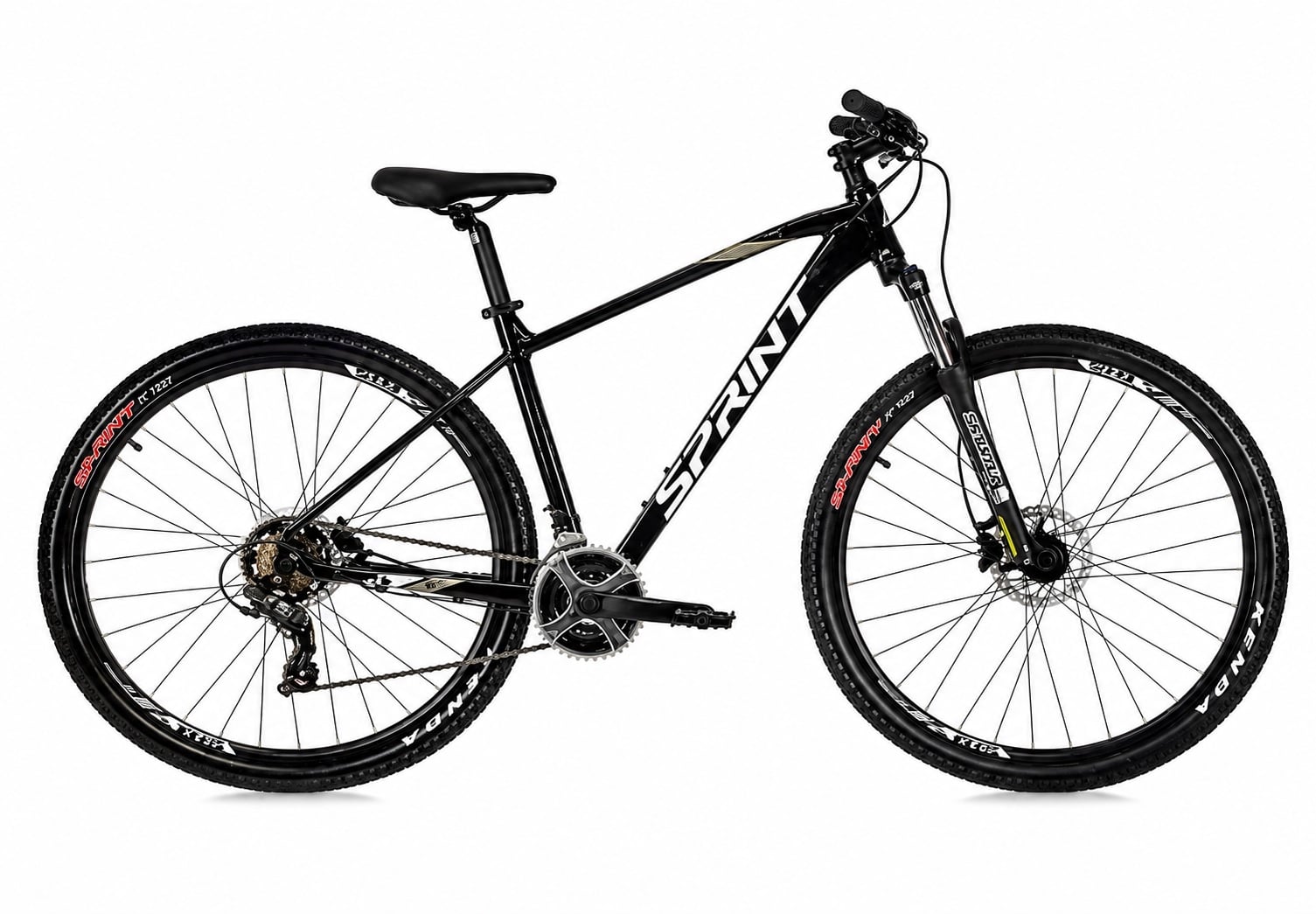 Велосипед Sprint Maverick черен гланц / бяло 27,5" x 48