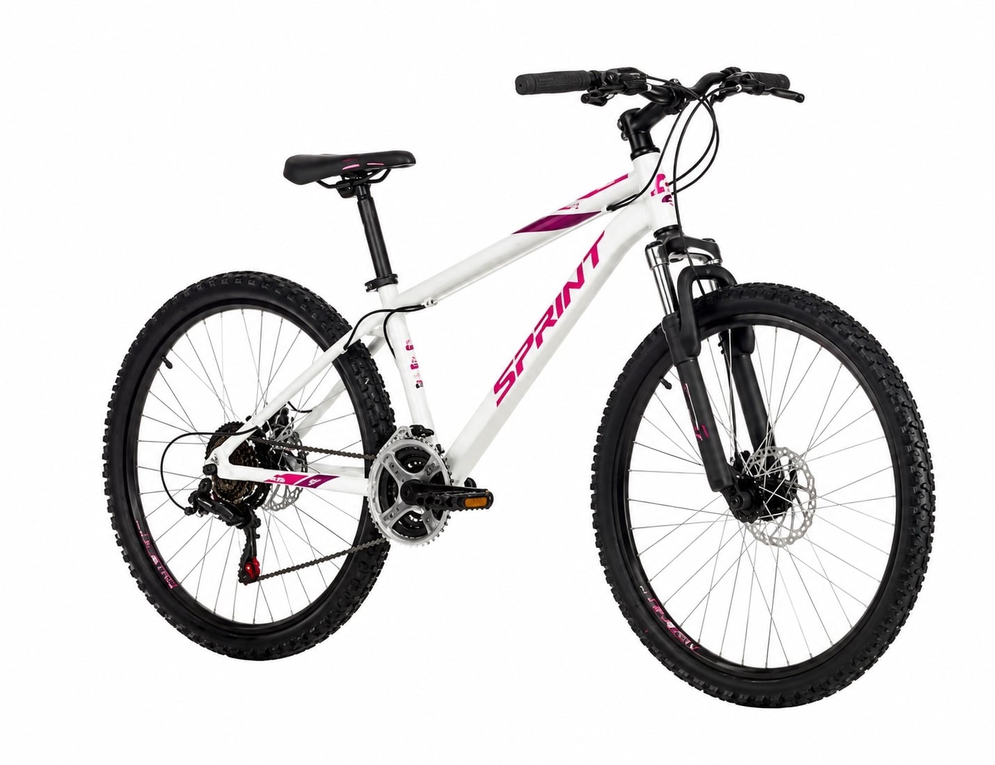 Велосипед Sprint Hunter бял гланц / розово 26" x 44