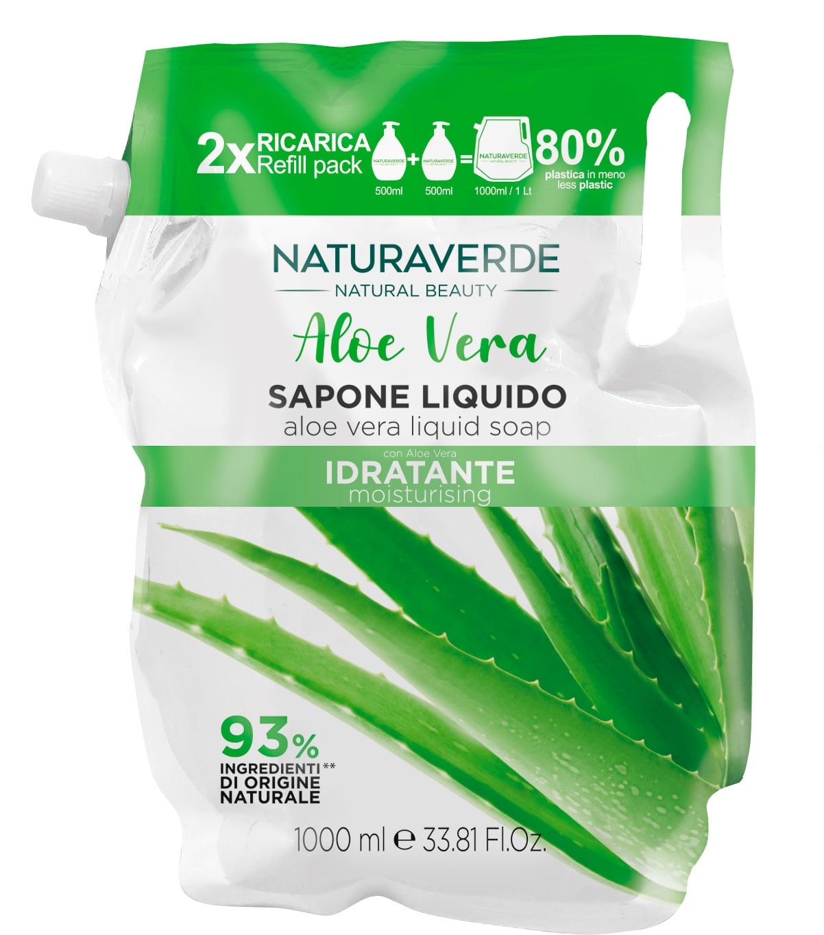 Tечен сапун Алое Nverde 1 л пълнител