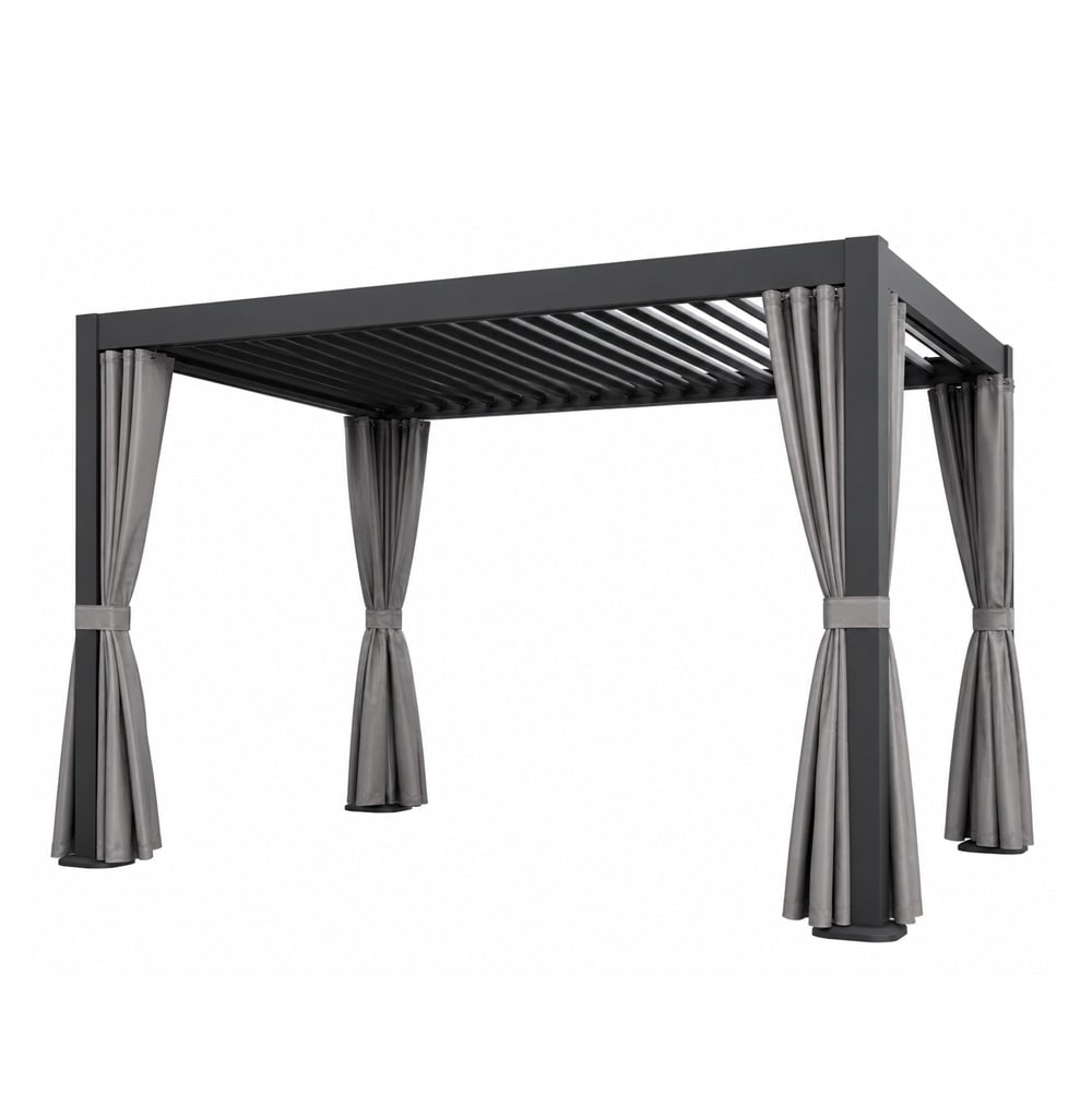Алуминиева пергола с мрежа и страници My Garden Louver WR-5001 Grey 3x4м антрацит