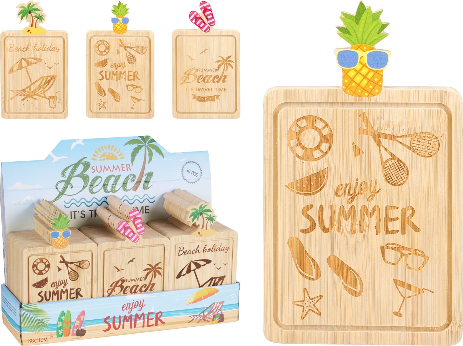Дъска за сервиране Summer 19х11см микс