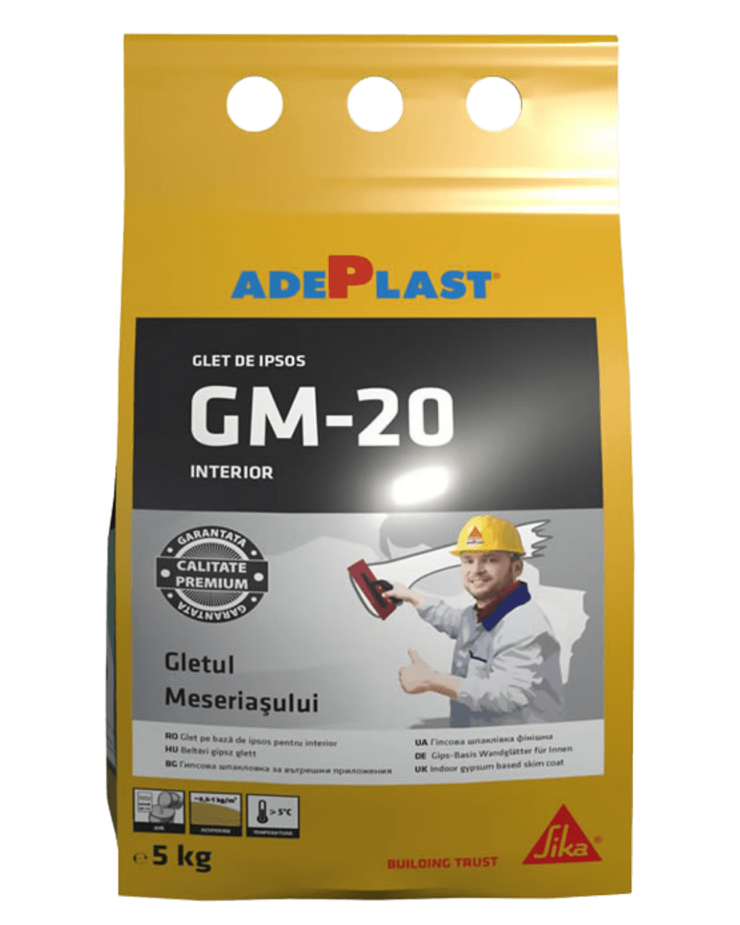 Гипсовa шпакловка бяла Sika Adeplast GM-20 / 5кг