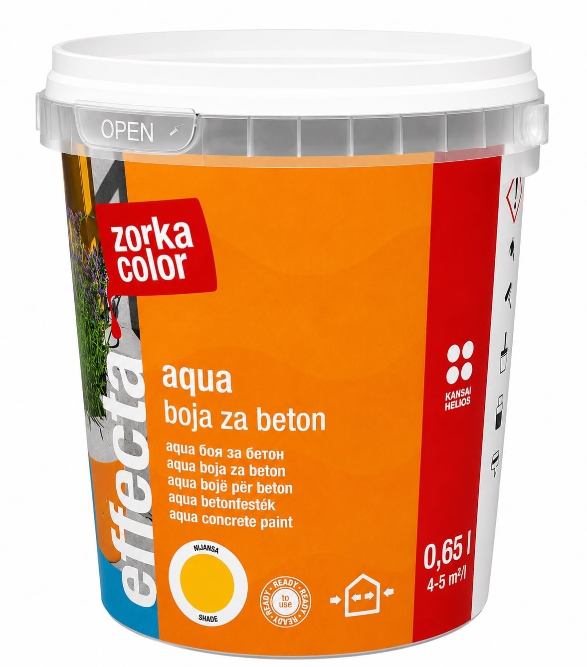 Боя за бетон Helios Zorka Color жълта 1021 / 0,65 л