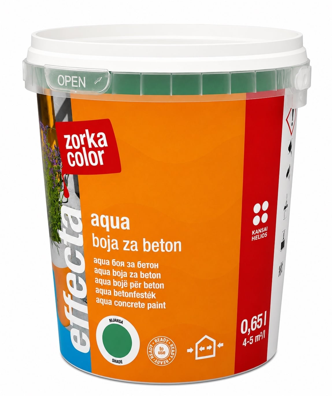 Боя за бетон Helios Zorka Color оксидно зелена / 0,65 л