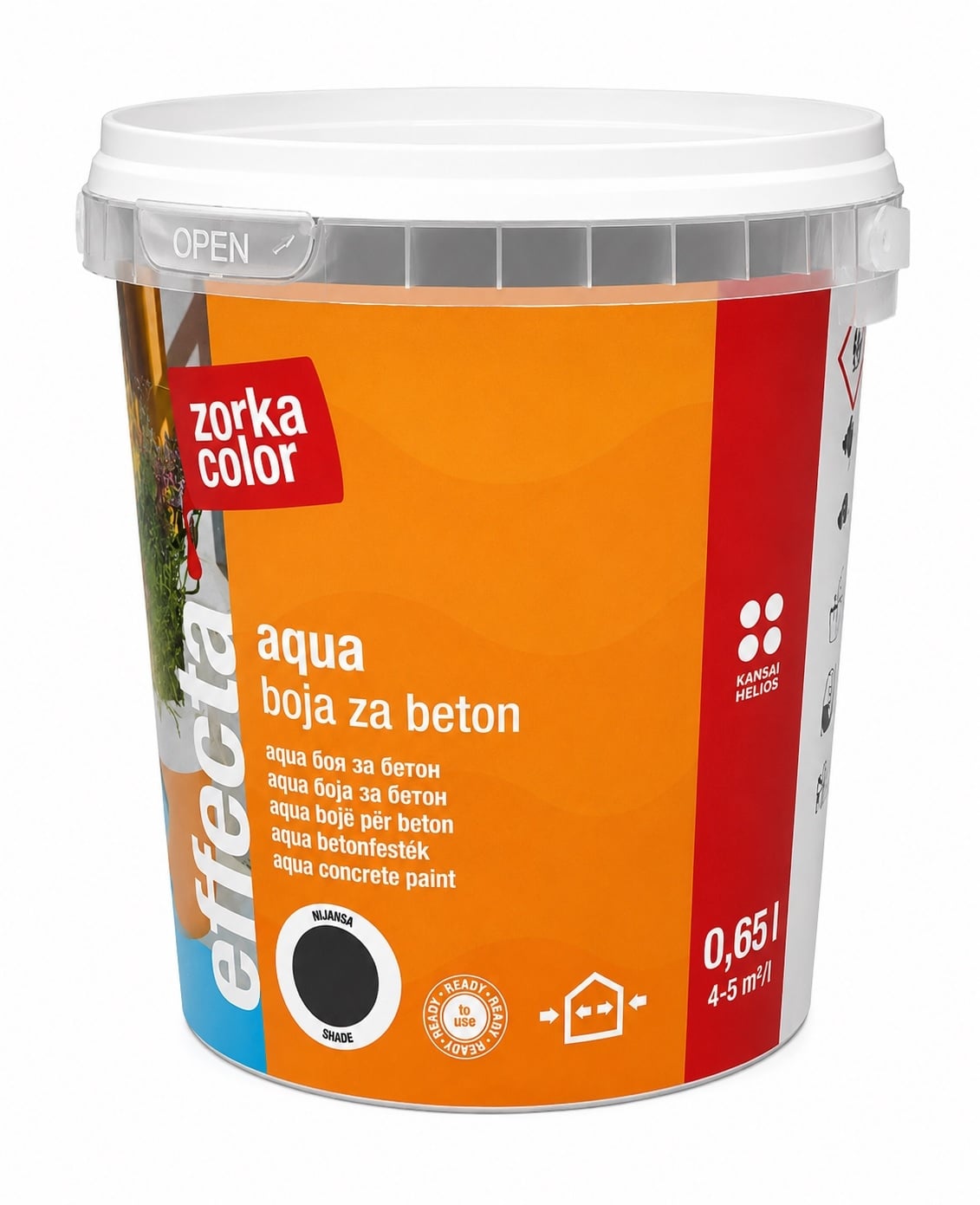 Боя за бетон Helios Zorka Color тъмно сива 7016 / 0,65 л