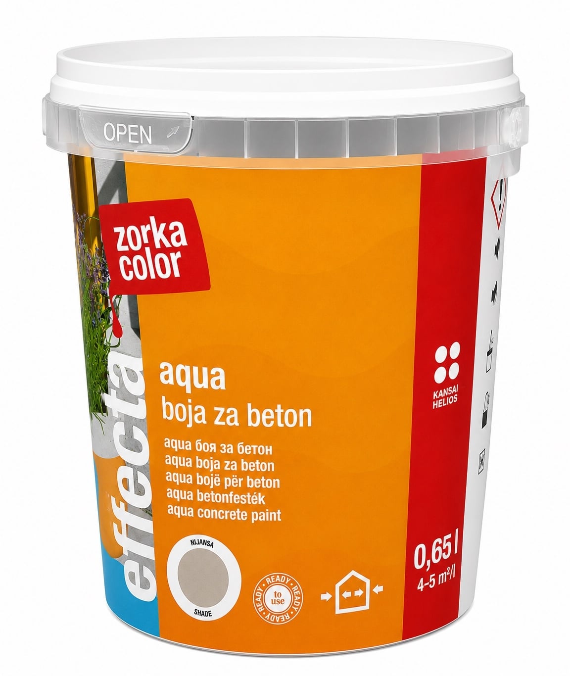 Боя за бетон Helios Zorka Color светло сива 7040 / 0,65 л