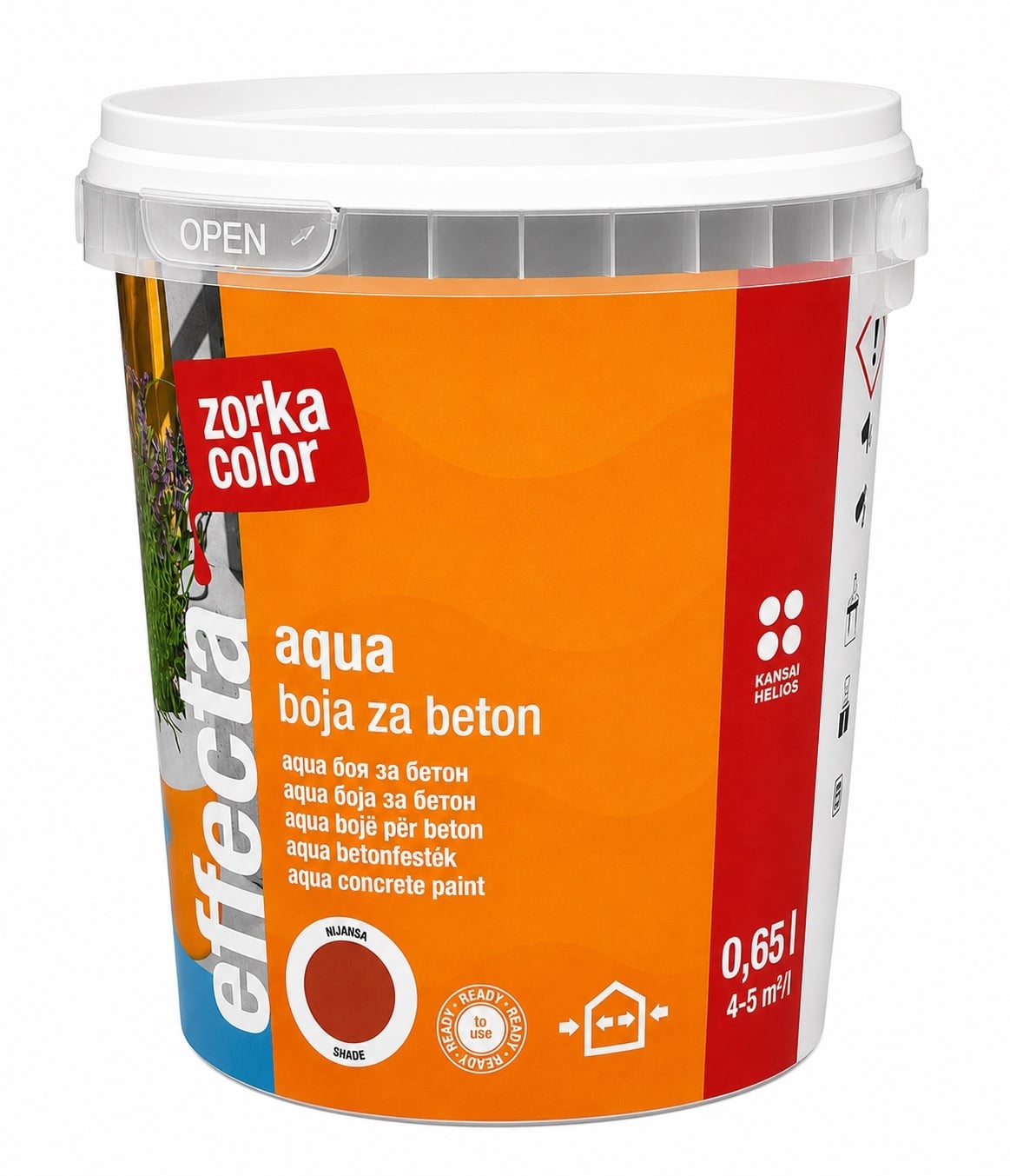 Боя за бетон Helios Zorka Color оксидно червена / 0,65 л