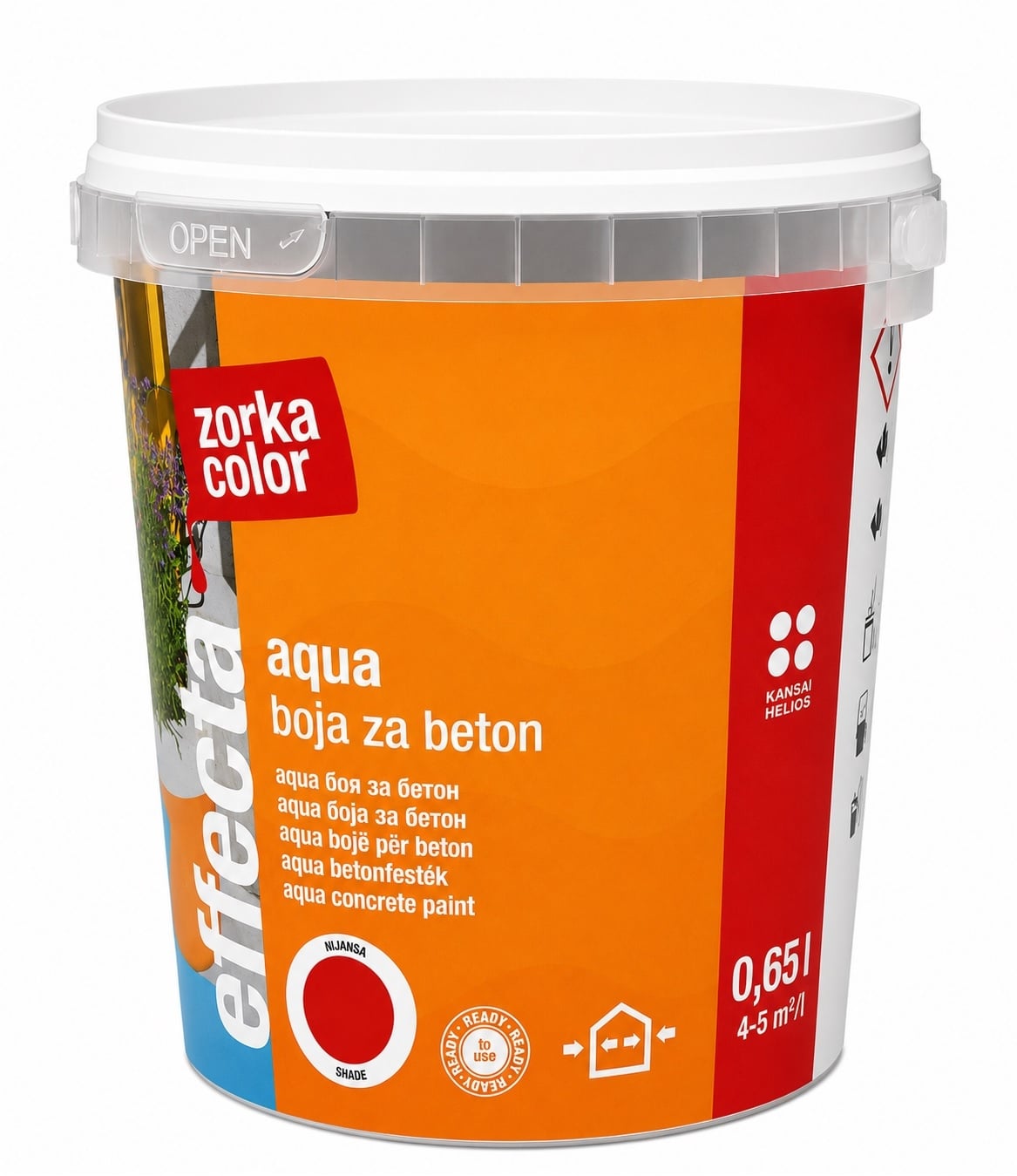 Боя за бетон Helios Zorka Color червена / 0,65 л