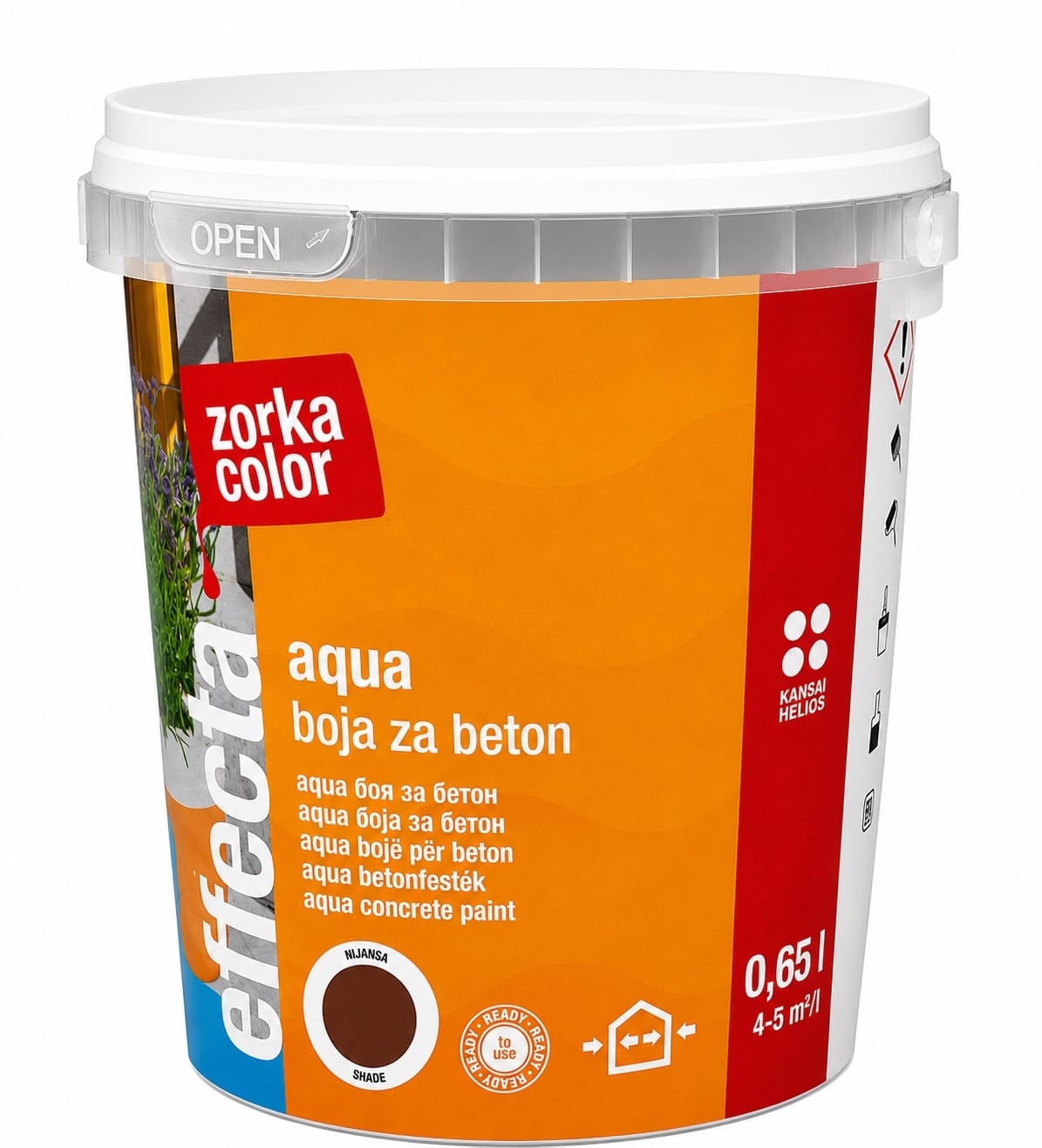 Боя за бетон Helios Zorka Color кафява 8015 / 0,65 л