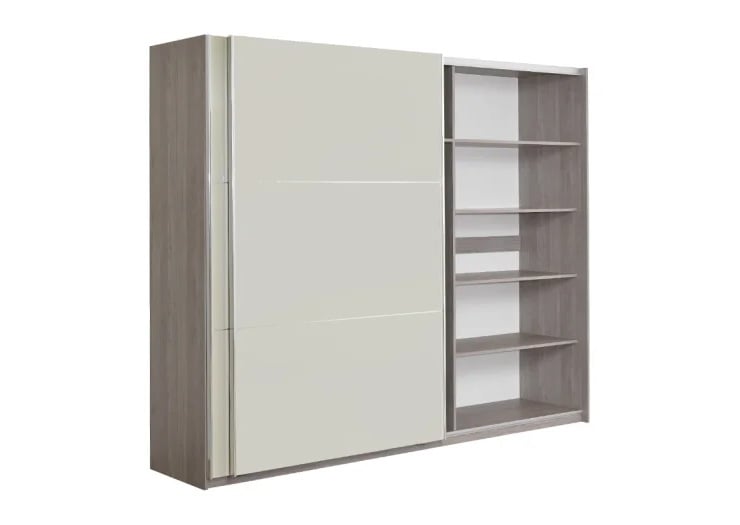 Гардероб с плъзгащи врати Matis Elegance AP 270 пясък гланц / скандинавски дъб