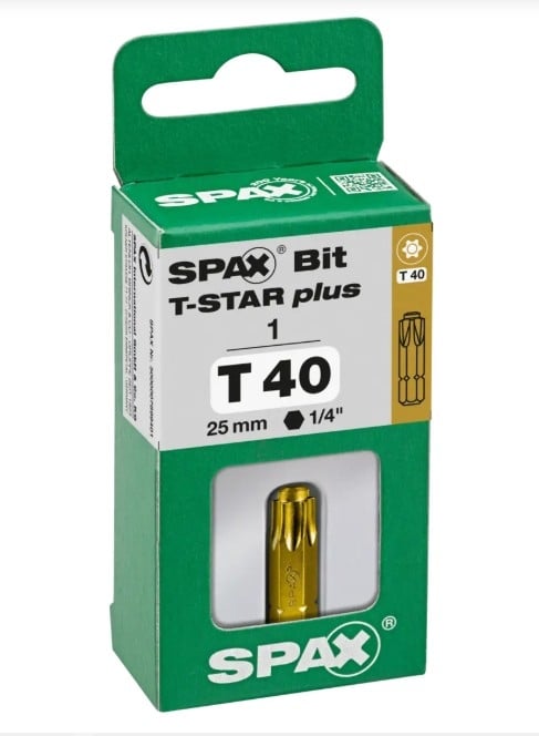 Бит Spax T-STAR plus T40 / 25 мм S 1 брой