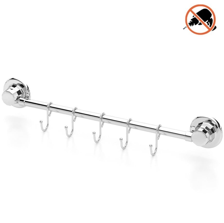 Закачалки с пет куки с релса и вакуум Teknotel DM284 хром