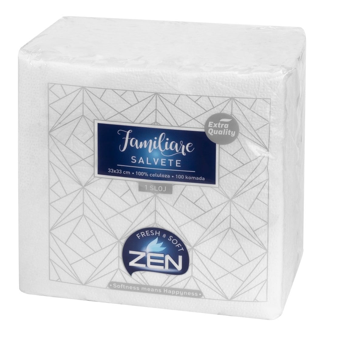 Салфетки Zen Familiare 33x33см бели 100 броя