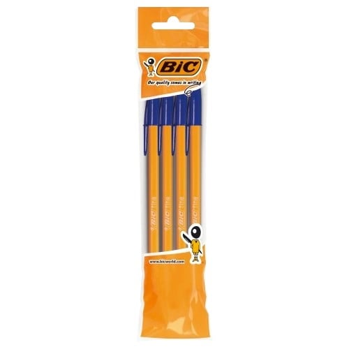Химикалки BIC Orange Fine сини 4 броя