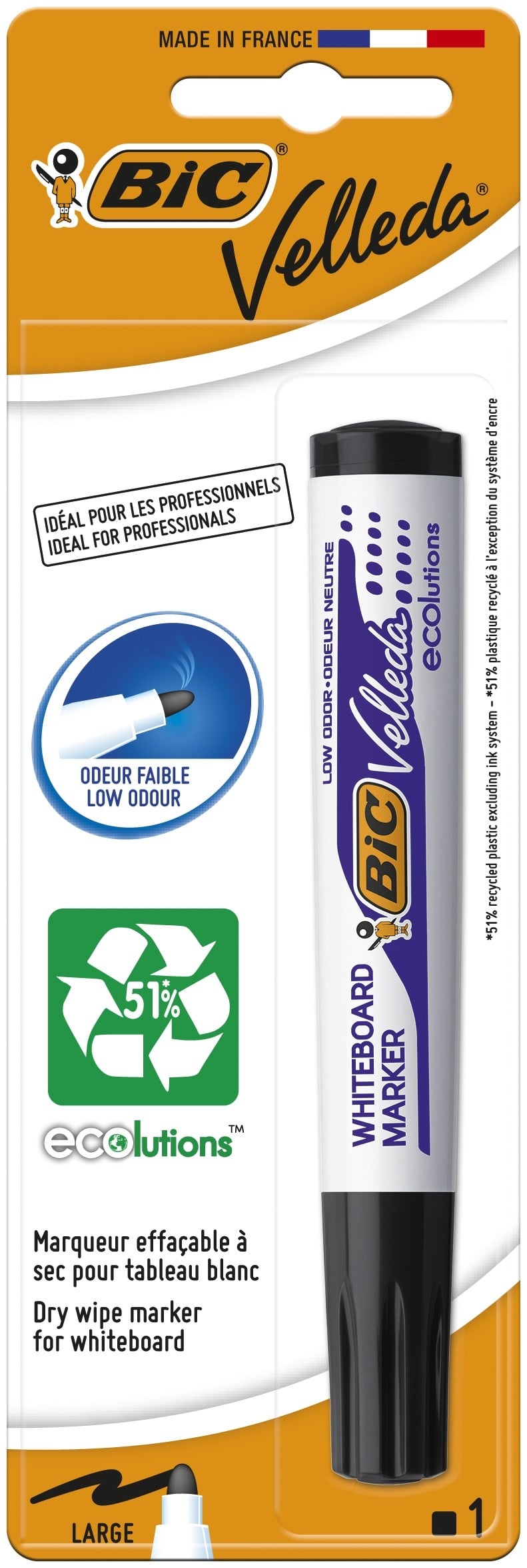 Маркер за бяла дъска BIC Velleda черен