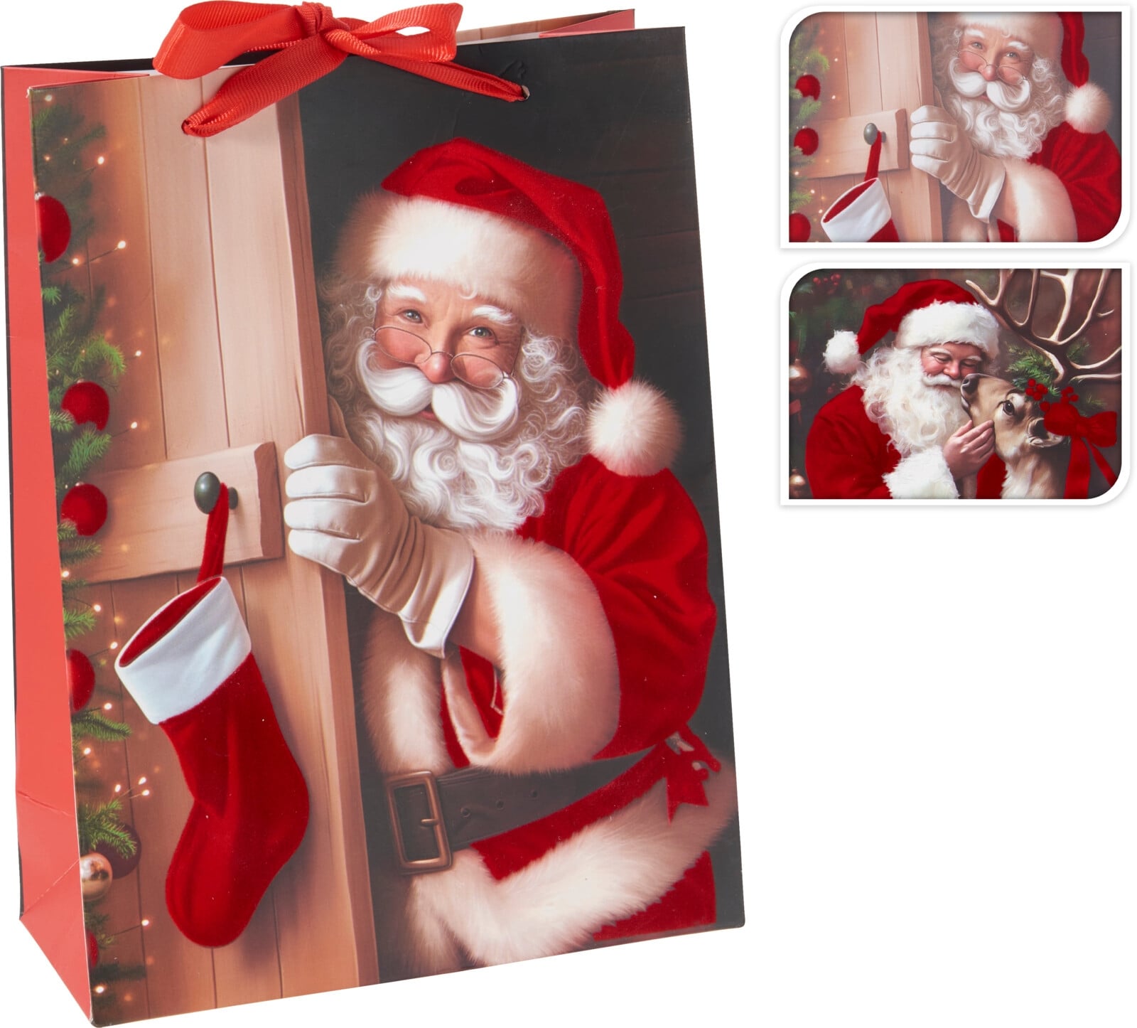 Коледна торбичка Santa 26х32см микс