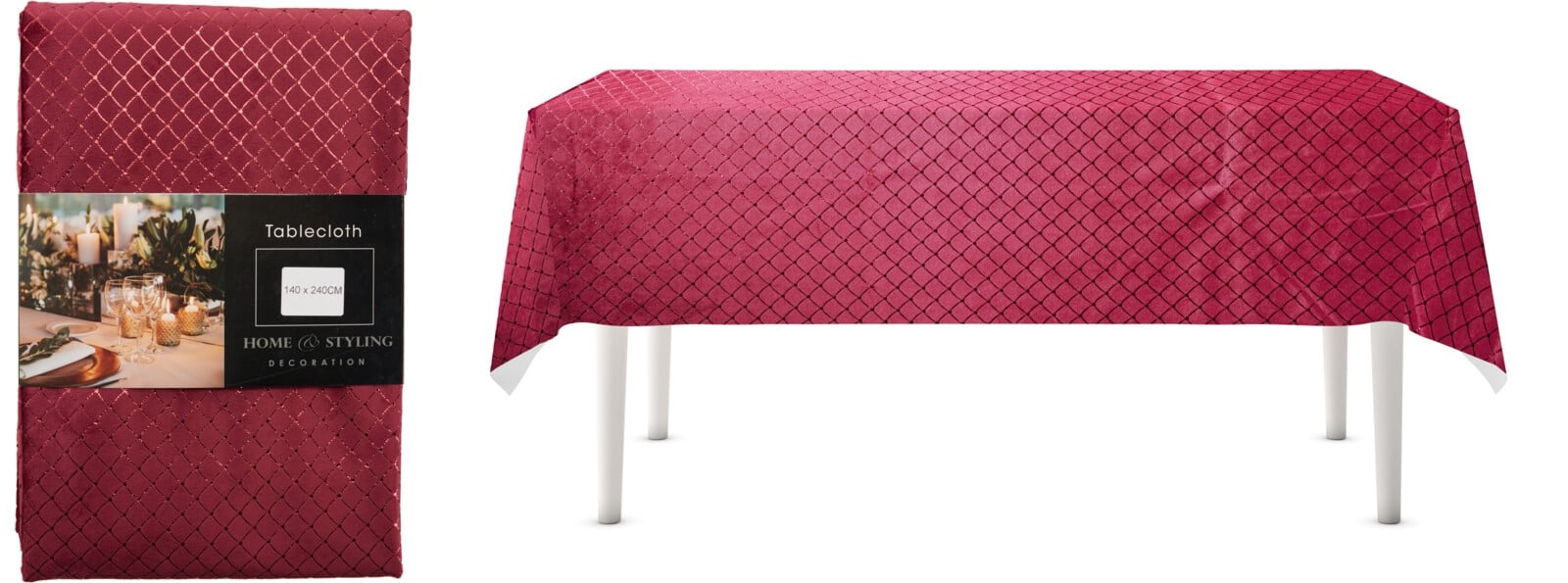 Покривка Burgundy Velvet 140х240см бургундско червено