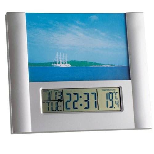Дигитален будилник с термометър и фоторамка 170x200x18mm