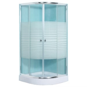 Душ кабина OSK-H 80х80х195см овал с бели ленти