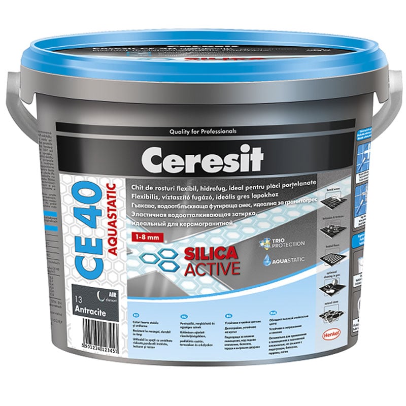 Фугираща аквастатична смес Ceresit CE40 Aquastatic сива 2кг