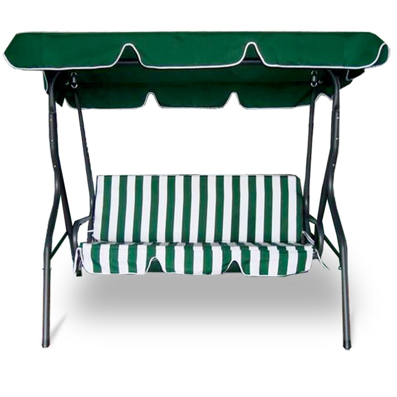 Триместна градинска люлка в бяло и зелено TLS010-A 170x110x153см