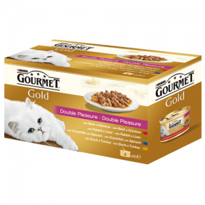 Консерва за котки  GOURMET GOLD  двойно удоволствие 4x85 гр.