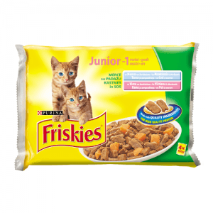 Пауч за малки котенца FRISKIES с пиле и морков 4х100 гр.