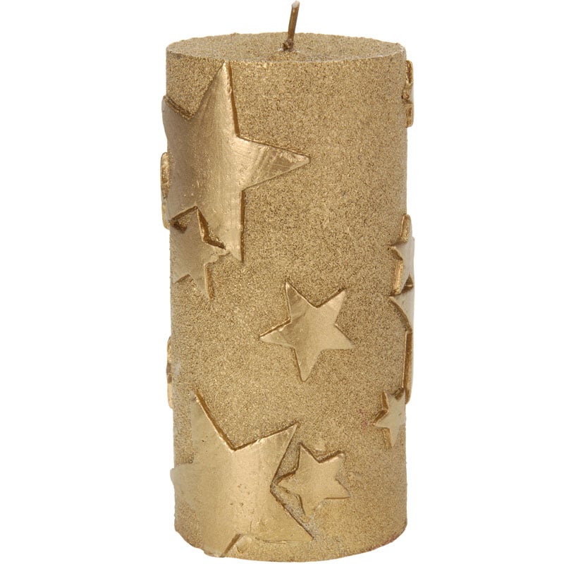 Коледна свещ Star злато 12см