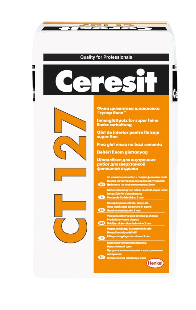Фина циментова шпакловка Ceresit CT 127, 20 кг