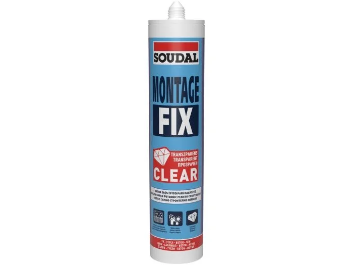 Монтажно лепило Soudal MontageFix Clear, прозрачно, 280 мл
