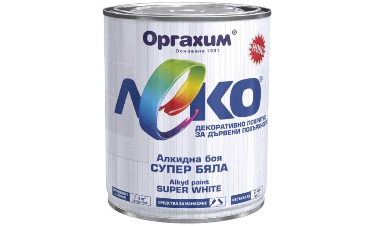 Leko Super alkyd paint, super white, 650 ml