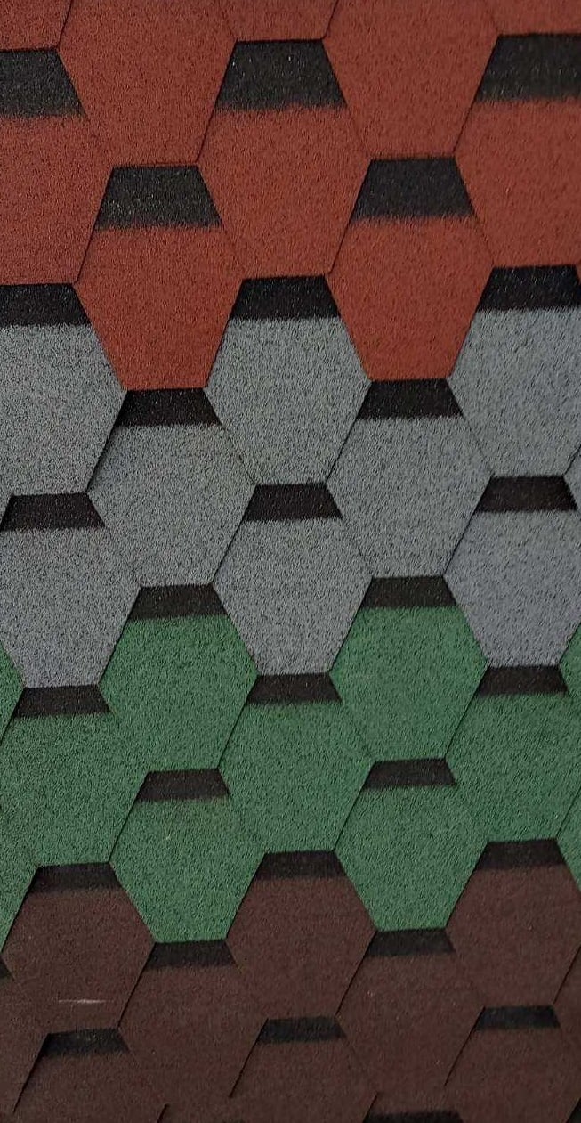 Hydromat Eco hexagonal bitumen shingle, brown, 2.9 m²
