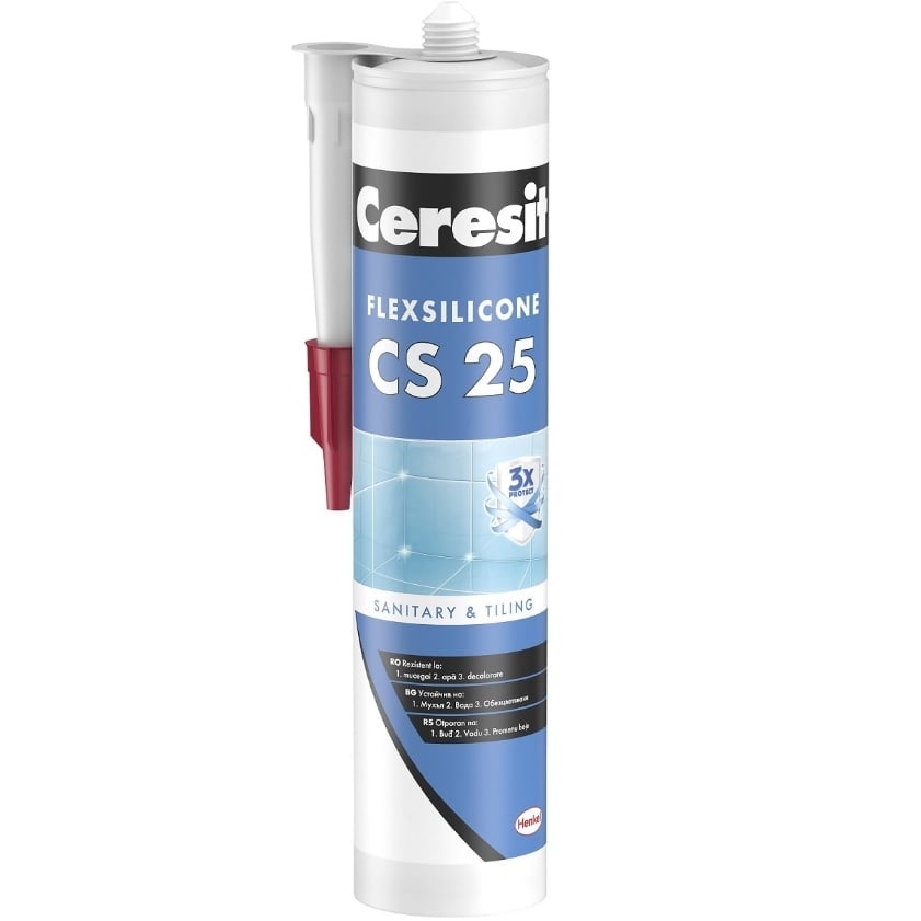 Ceresit CS 25 sanitary silicone, cement grey, 280 ml